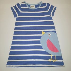 Mini Boden Bird Stripe Big Applique Dress